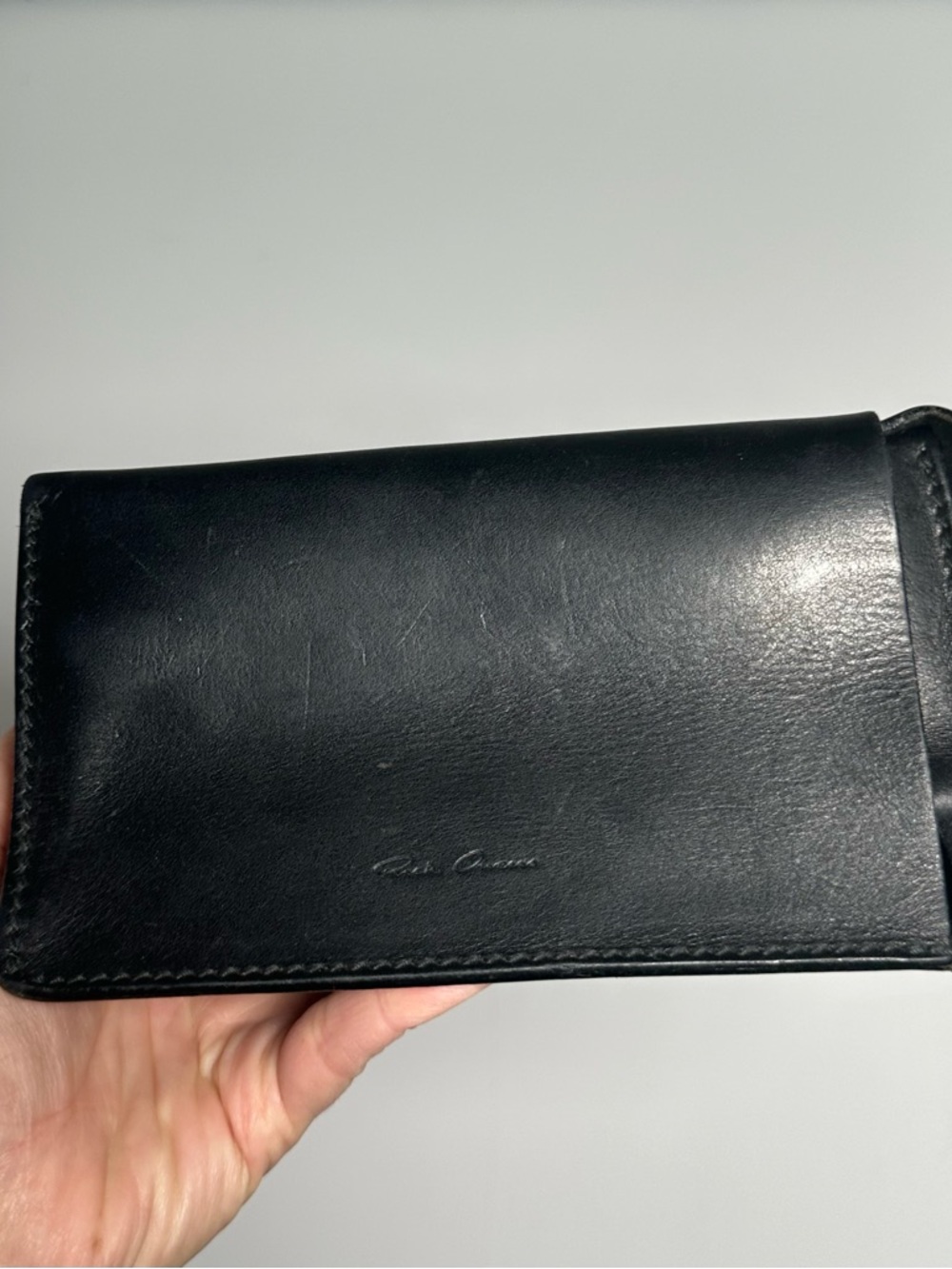 Rick Owens Mainline Black Leather Eyeglasses Case Spectacle Pouch Minimal